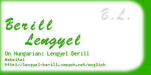 berill lengyel business card